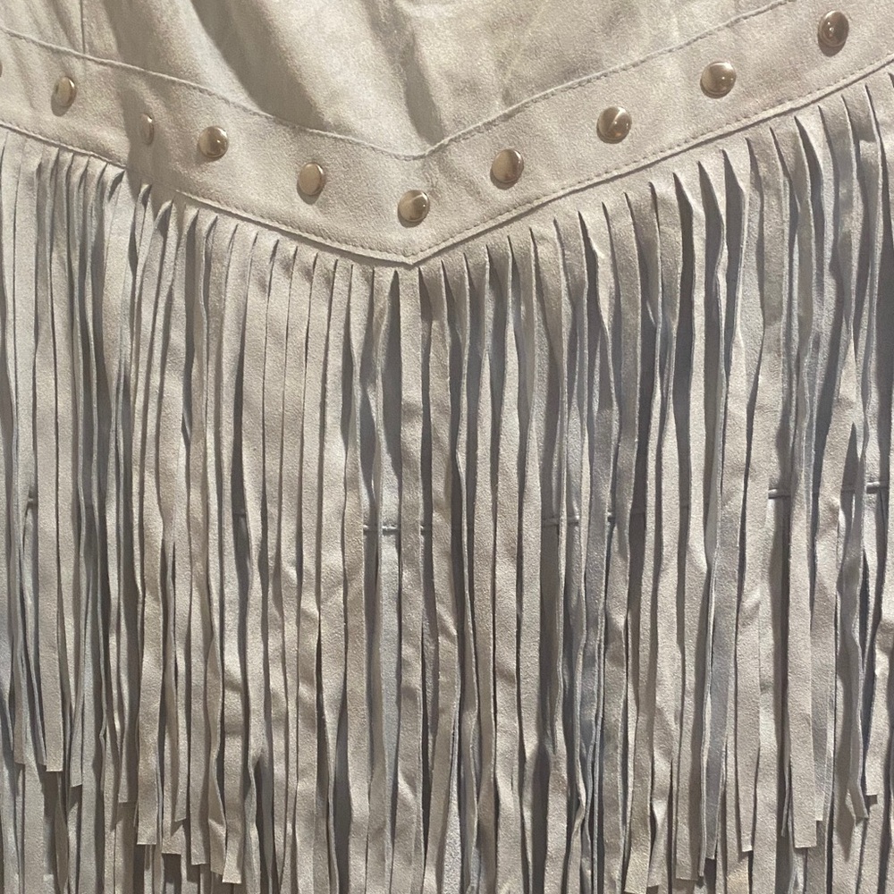 Idyllwind Sky Blue Fringe Mini Skirt - Picture 4 of 7